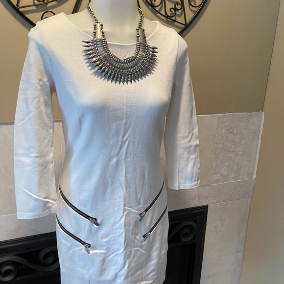 Express Women’s White Zipper Dress SZ XS - Picture 3 of 6